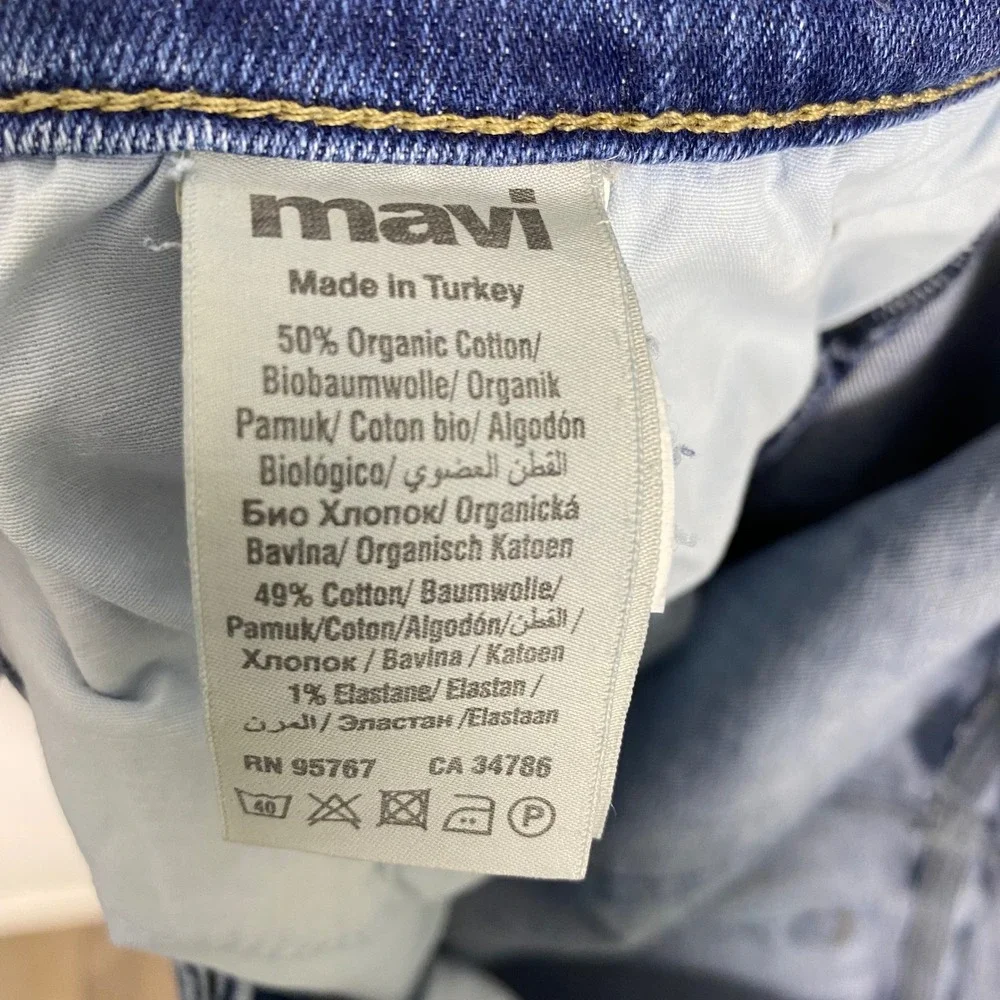 Mavi‎ Jeans Marcus Slim Straight Leg Blue Denim Jeans Mens 38x32 Organic Cotton